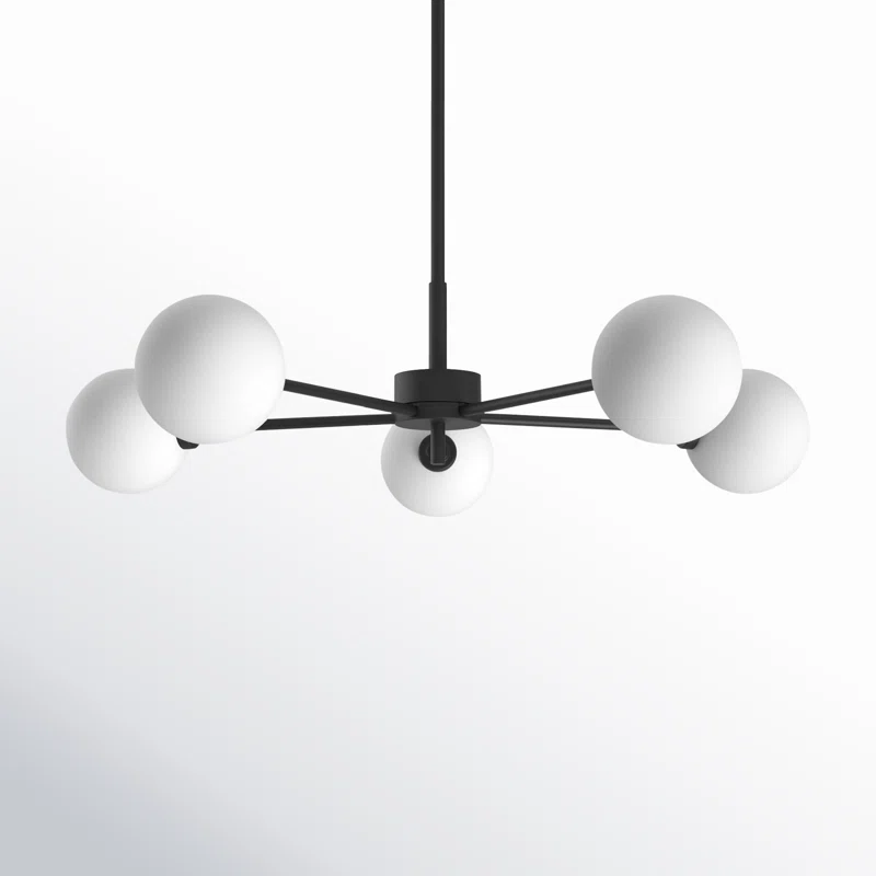 Andrea 5 - Light Sputnik Modern Linear Chandelier Midnight Black