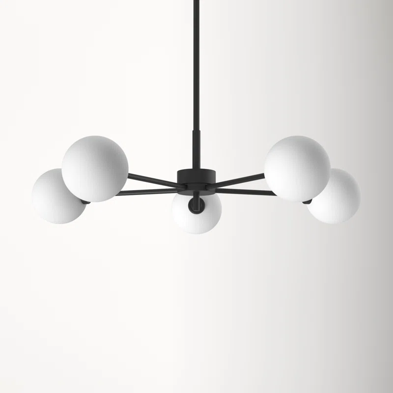 Andrea 5 - Light Sputnik Modern Linear Chandelier Midnight Black