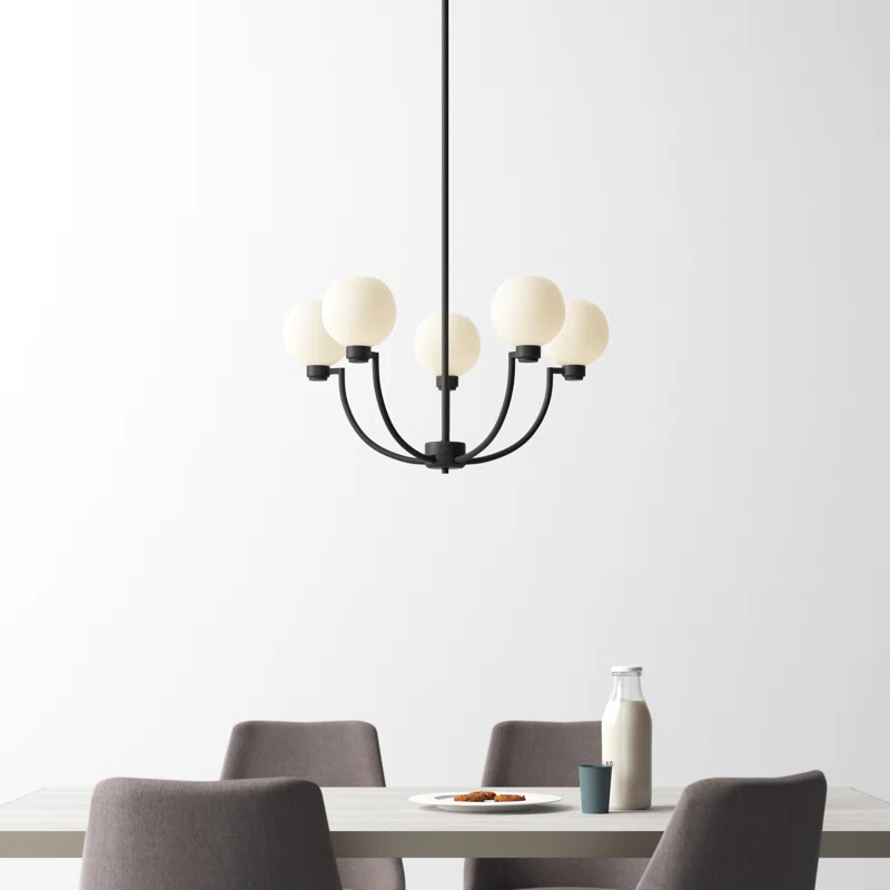 Andrea 5 - Light Unique Chandelier Midnight Black