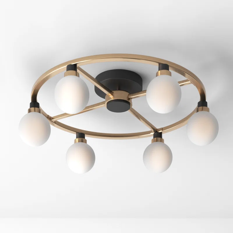 Andrea 6 Light Glass Semi Flush Mount