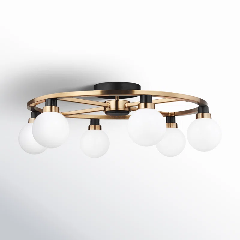 Andrea 6 Light Glass Semi Flush Mount 3 Andrea 6 Light Glass Semi Flush Mount