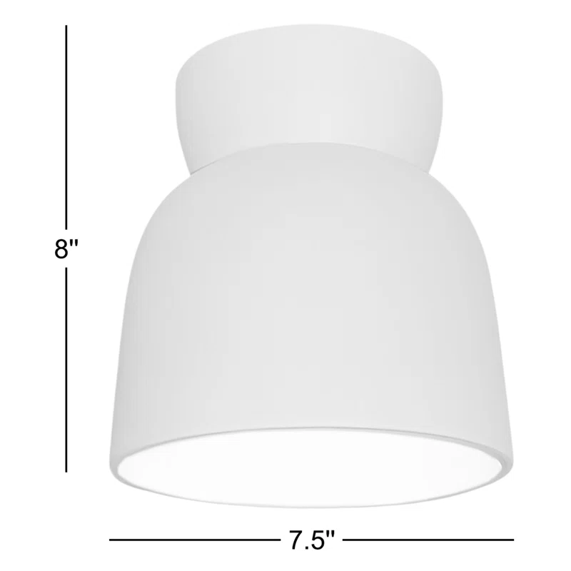 Logan Single Light Ceramic 8'' H X 7.5'' W  Flush Mount Bisque,Incandescent (Not Included)