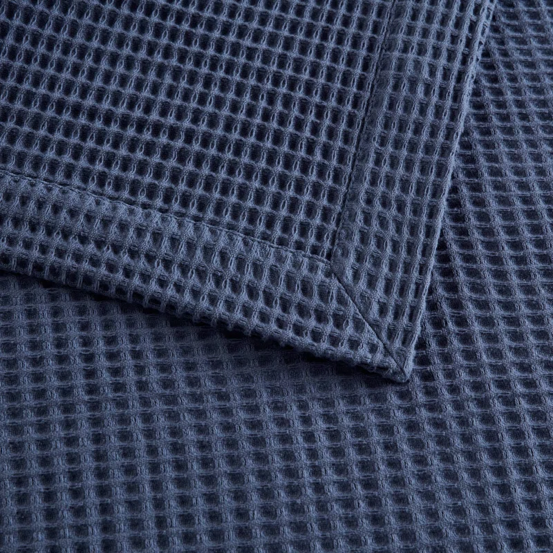 Waffle Weave 100% Cotton Blanket Queen,Indigo