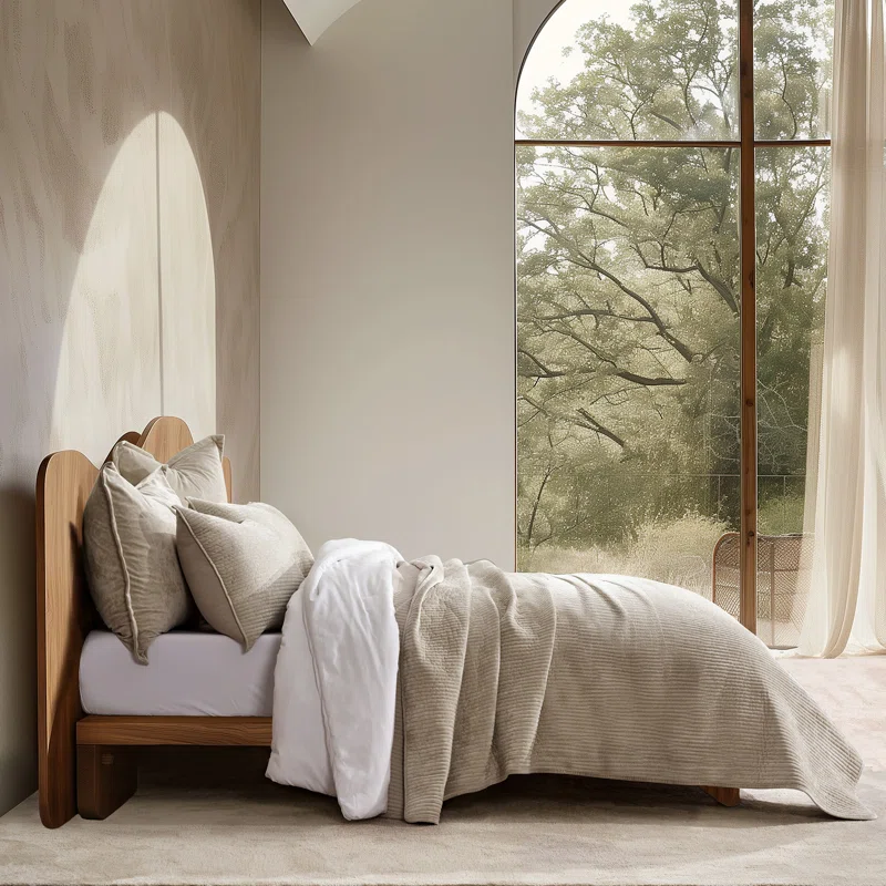 Striped Channel Velvet Quilt Set Queen Quilt + 2 Queen Shams,Urban Taupe