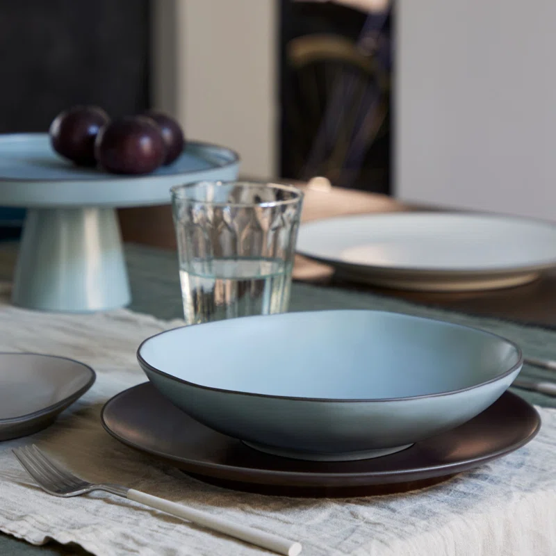 Stacked Organic Pasta Dish (Set of 6) Sky