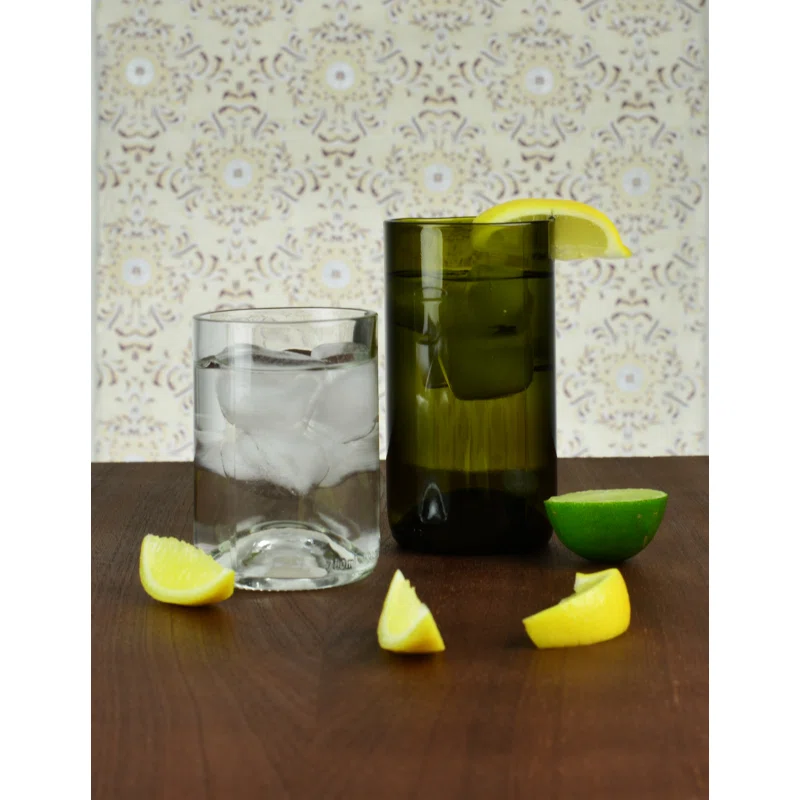 Tompson 16 oz. Drinking Glass (Set of 6) (Set of 6) Olive Green