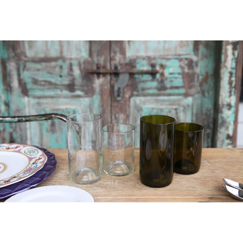 Tompson 16 oz. Drinking Glass (Set of 6) (Set of 6) Olive Green