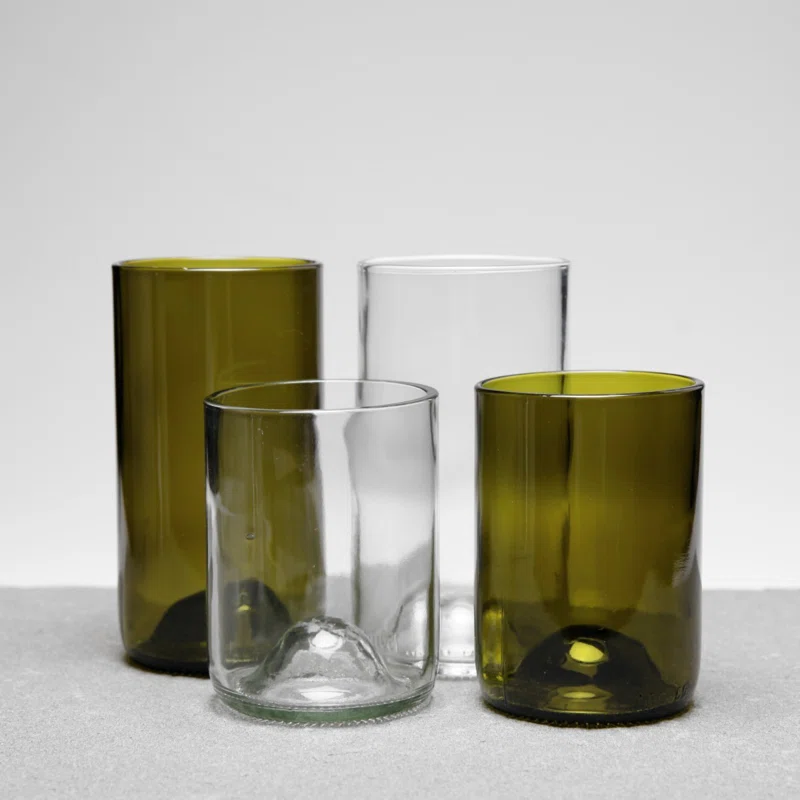 Tompson 16 oz. Drinking Glass (Set of 6) (Set of 6) Olive Green
