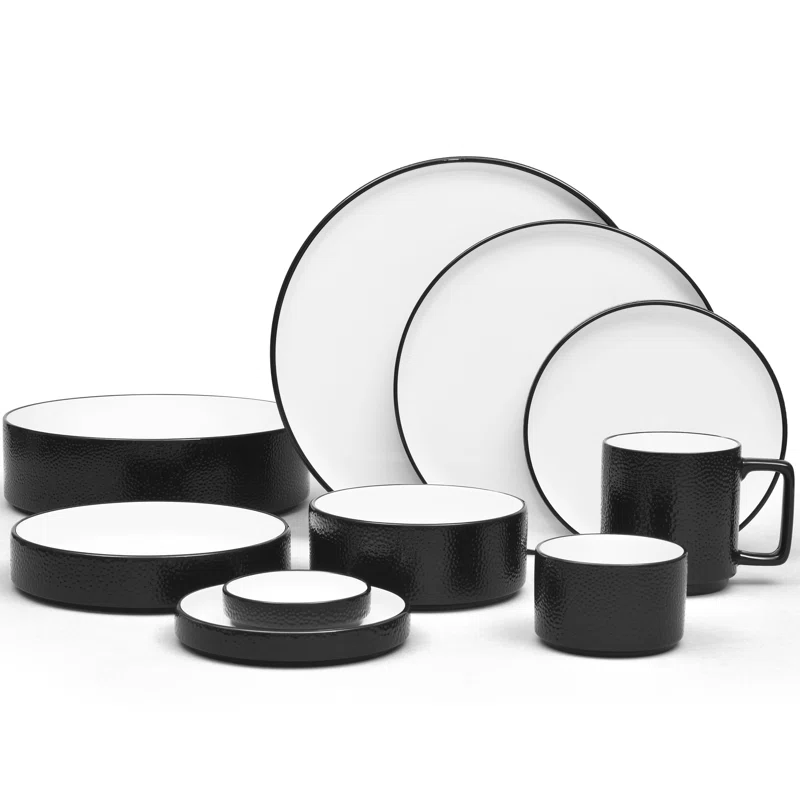 Noritake Colortex Stone Round Platter, 11.5" Black