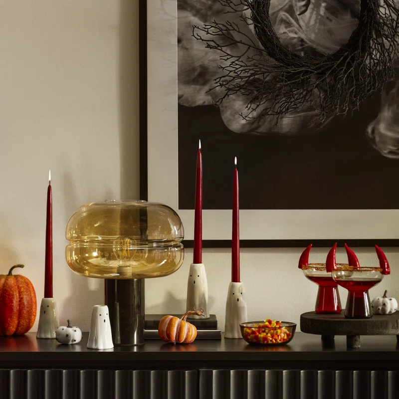 Ceramic Tabletop Candlestick 3.75" H x 2.5" W x 2.5" D