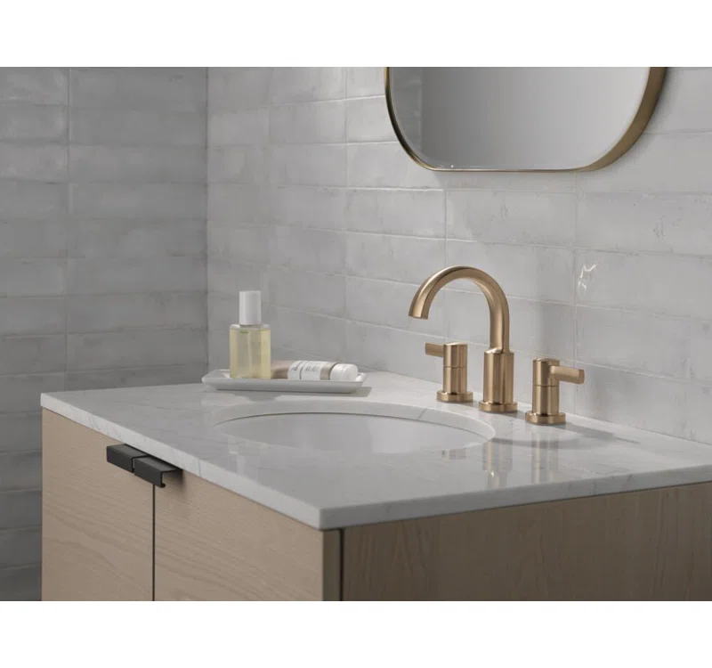 Albion Widespread Bathroom Faucet 3 Hole, 2-handle Bathroom Sink Faucet with Drain Assembly Champagne Bronze 4 Albion Widespread Bathroom Faucet 3 Hole, 2-handle Bathroom Sink Faucet with Drain Assembly Champagne Bronze