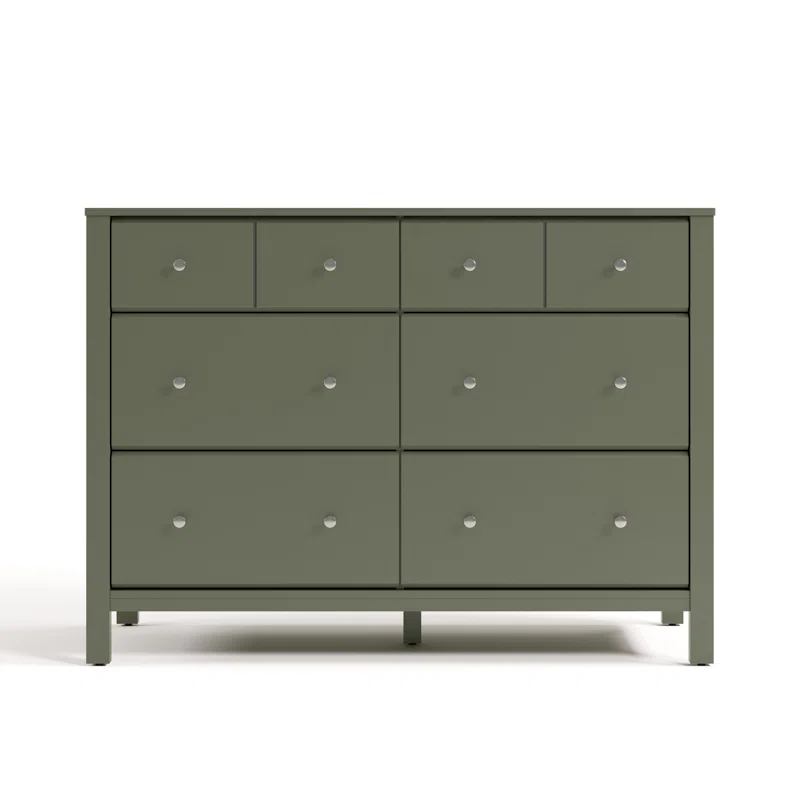 Horizon 6 Drawer Double Dresser Olive
