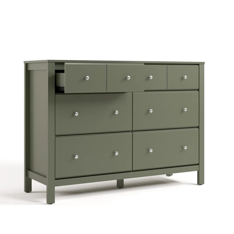 Horizon 6 Drawer Double Dresser Olive