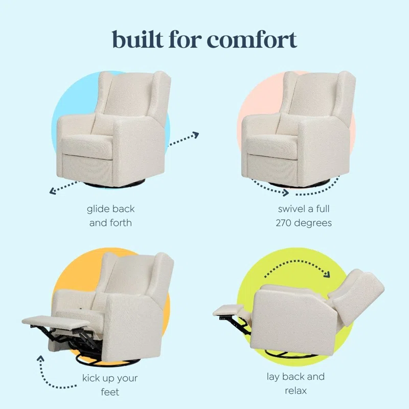 Arlo Recliner and Swivel Glider Ivory Boucle