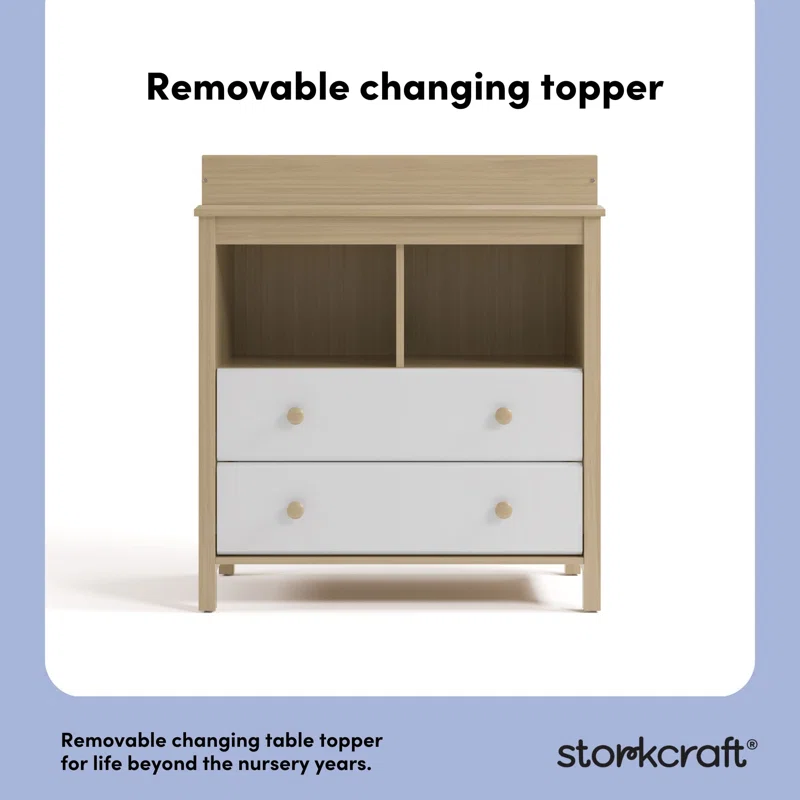 Alpine Changing Table Dresser Driftwood/White