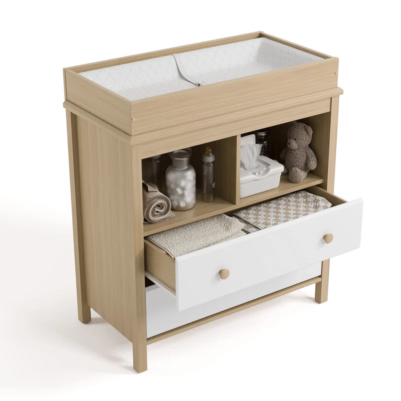 Alpine Changing Table Dresser Driftwood/White