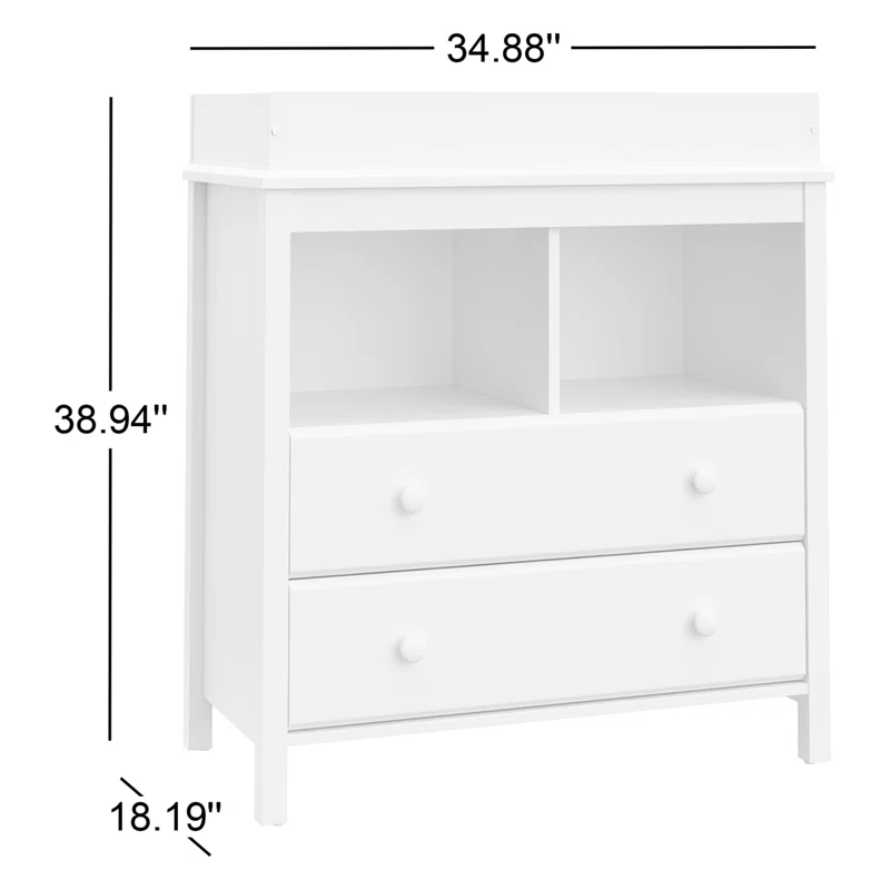 Alpine Changing Table Dresser Driftwood/White