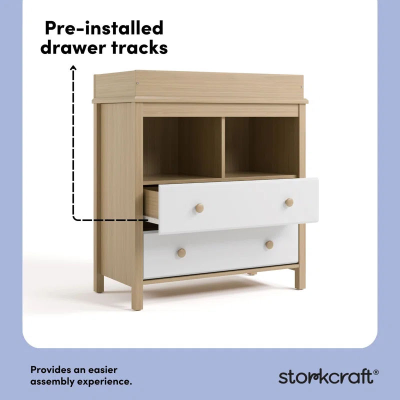 Alpine Changing Table Dresser Driftwood/White