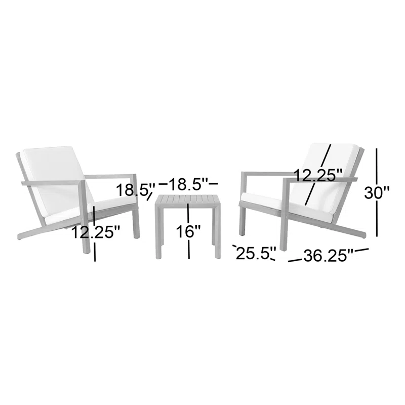 Aubrieana 3 Piece Seating Group with Cushions Brown,Gray