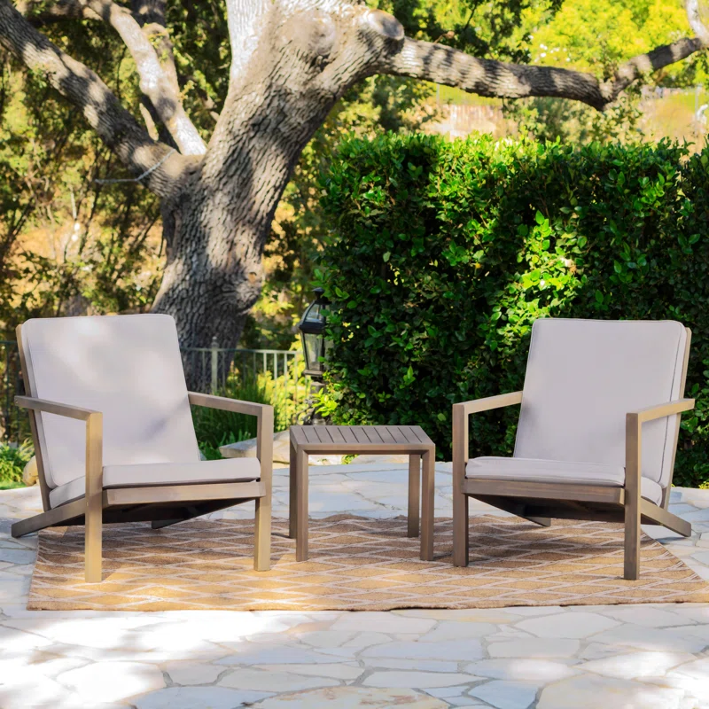 Aubrieana 3 Piece Seating Group with Cushions Brown,Gray