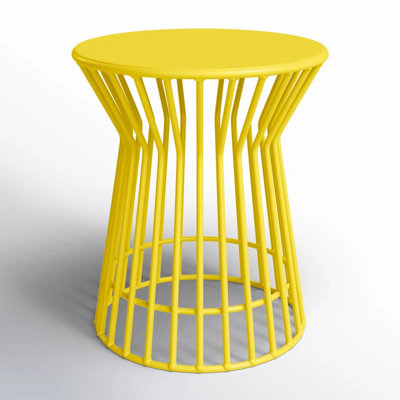Roberta 20.08'' Metal Outdoor Side Table Yellow