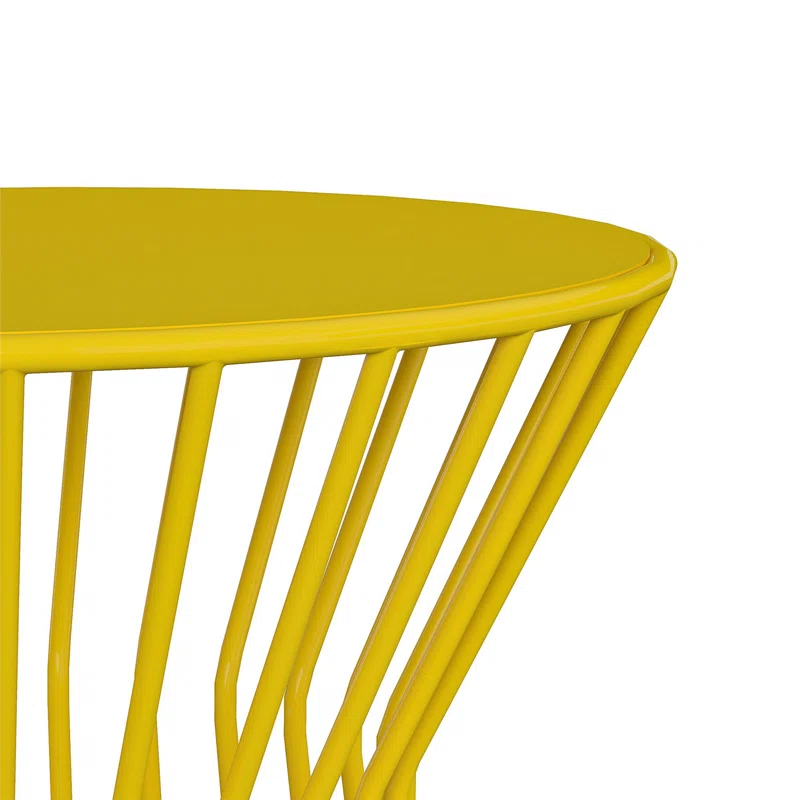 Roberta 20.08'' Metal Outdoor Side Table Yellow