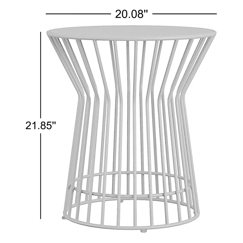 Roberta 20.08'' Metal Outdoor Side Table Yellow