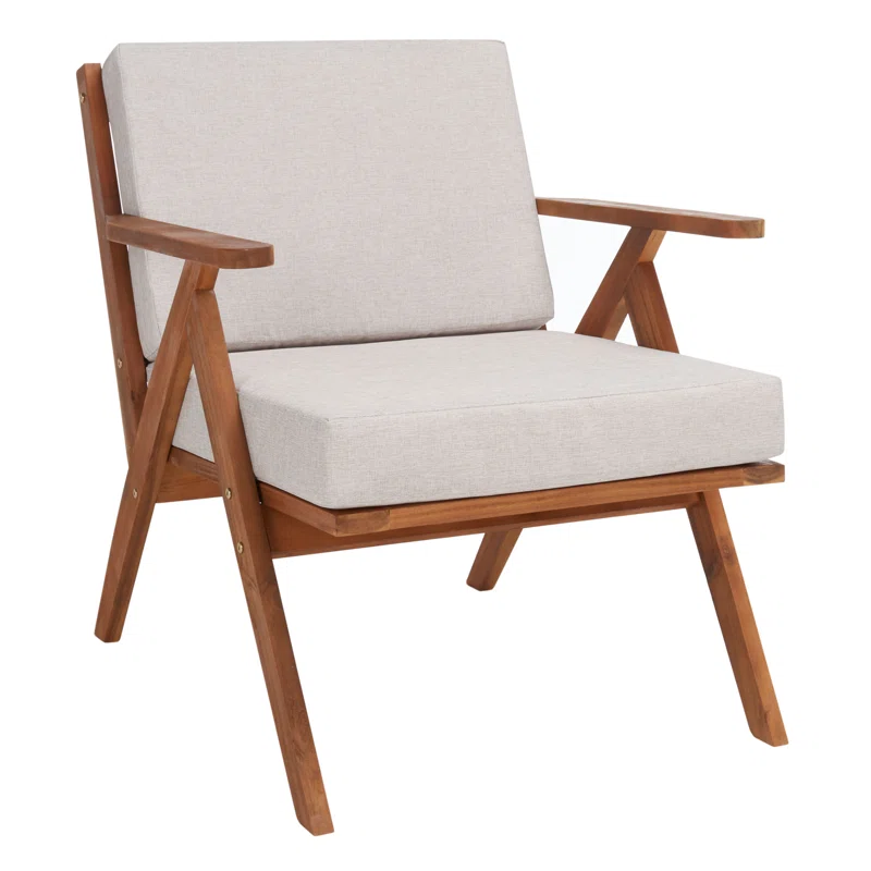 Jose Acacia 4 - Person Patio Conversation Sets with Cushions Light Gray,Natural