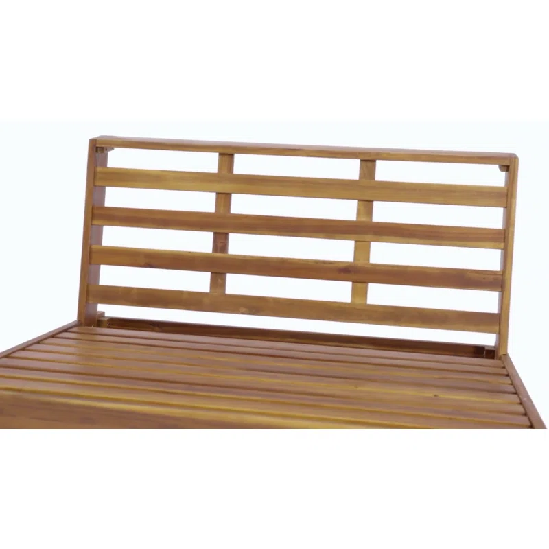 Louise 43" Wide Loveseat with Cushions Teak Frame/White Cushion