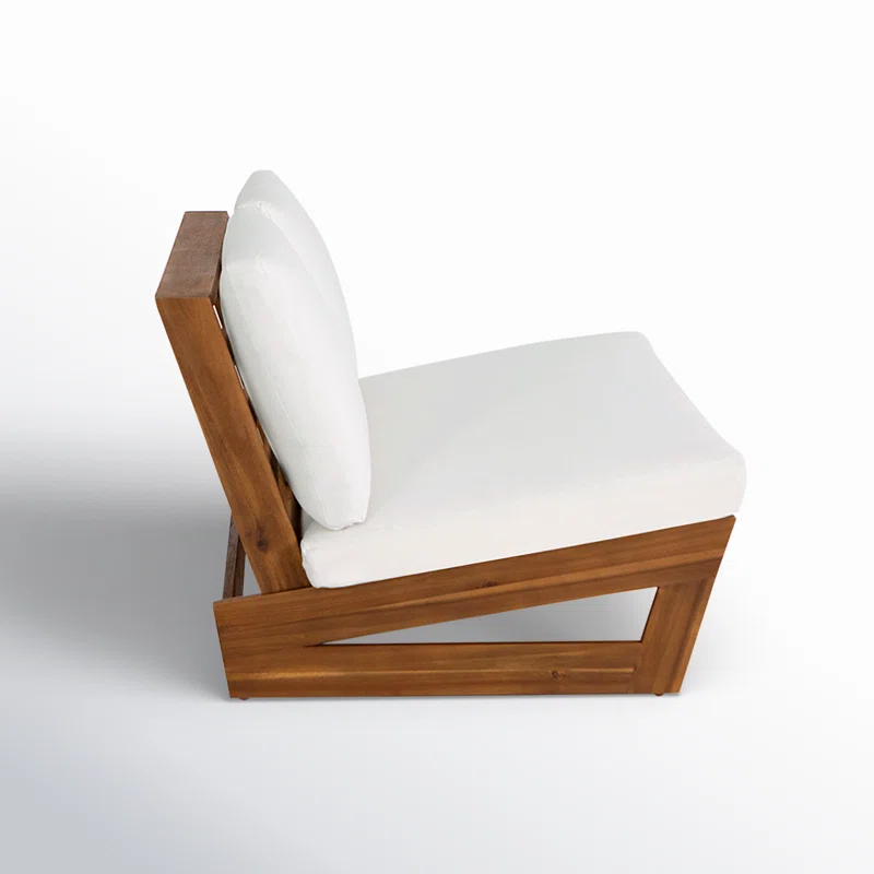 Louise 43" Wide Loveseat with Cushions Teak Frame/White Cushion 5 Louise 43" Wide Loveseat with Cushions Teak Frame/White Cushion