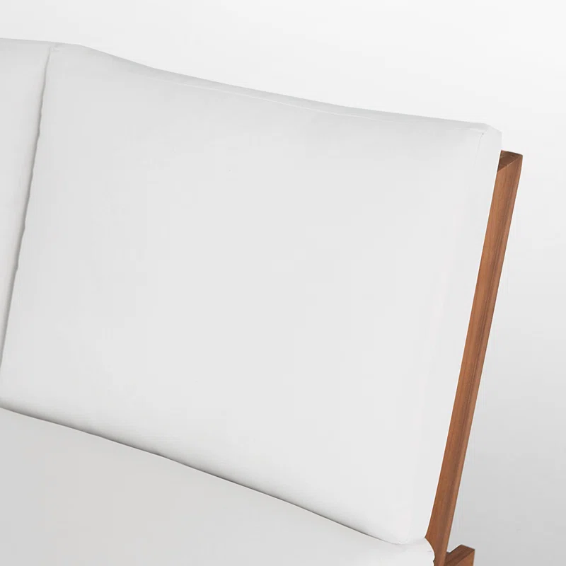 Louise 43" Wide Loveseat with Cushions Teak Frame/White Cushion 9 Louise 43" Wide Loveseat with Cushions Teak Frame/White Cushion