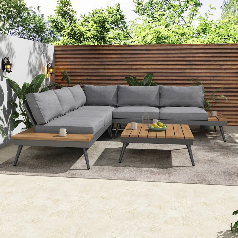 Phantom 4 - Person Modular Patio Conversation Sets with Cushions Natural