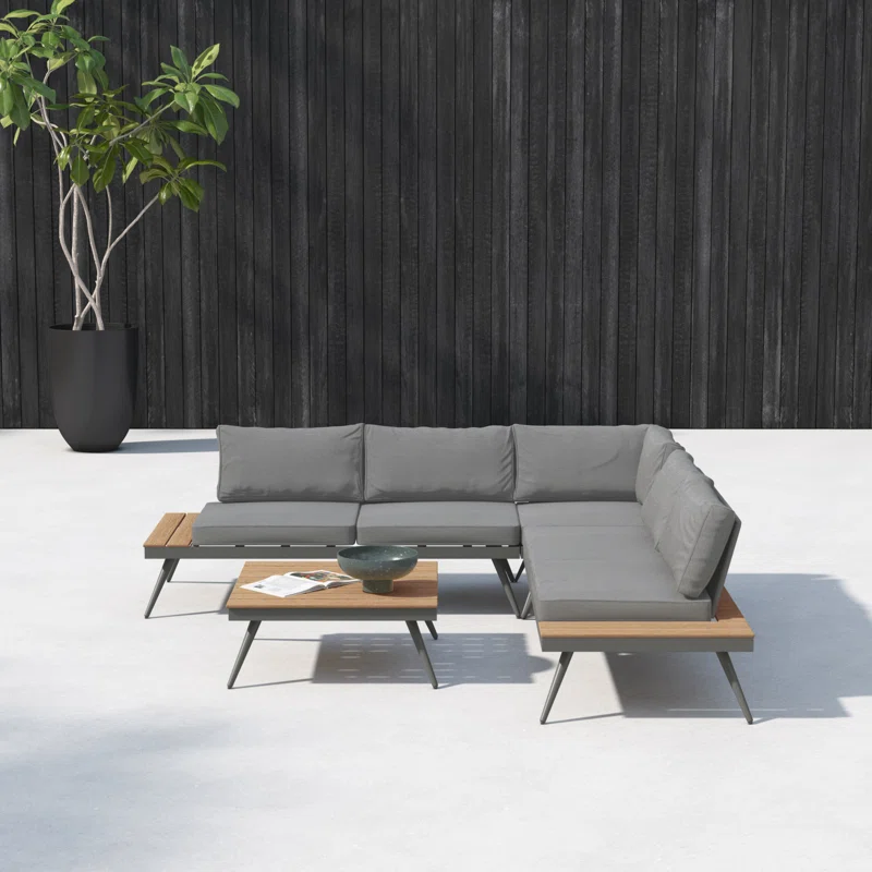 Phantom 4 - Person Modular Patio Conversation Sets with Cushions Natural