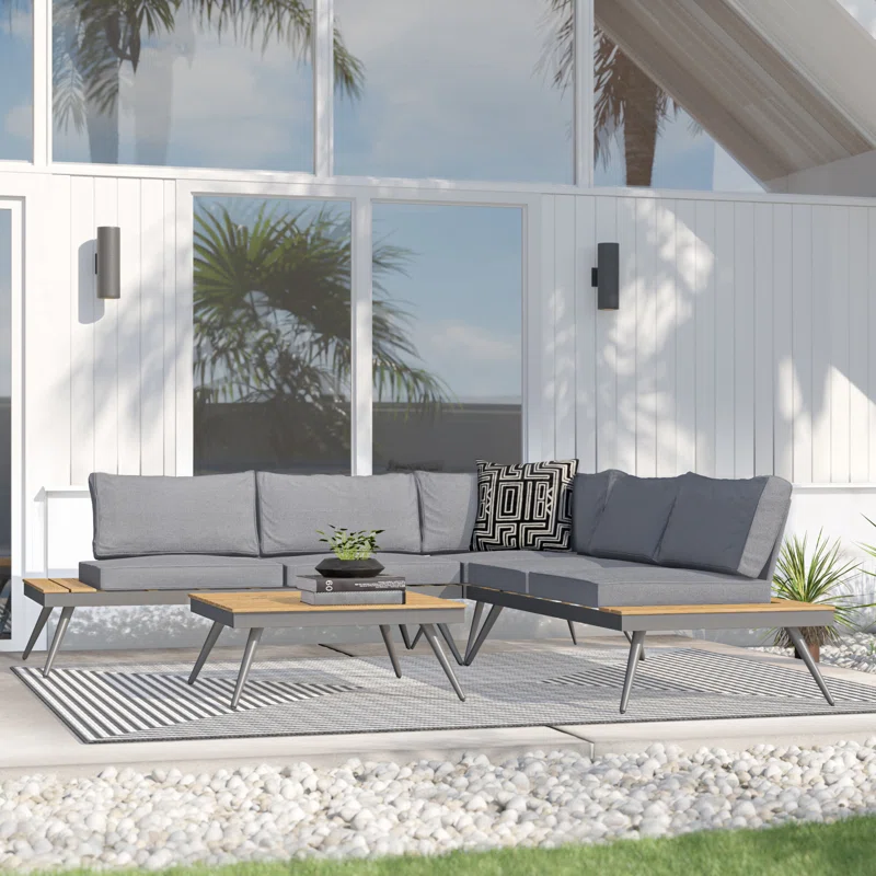 Phantom 4 - Person Modular Patio Conversation Sets with Cushions Natural