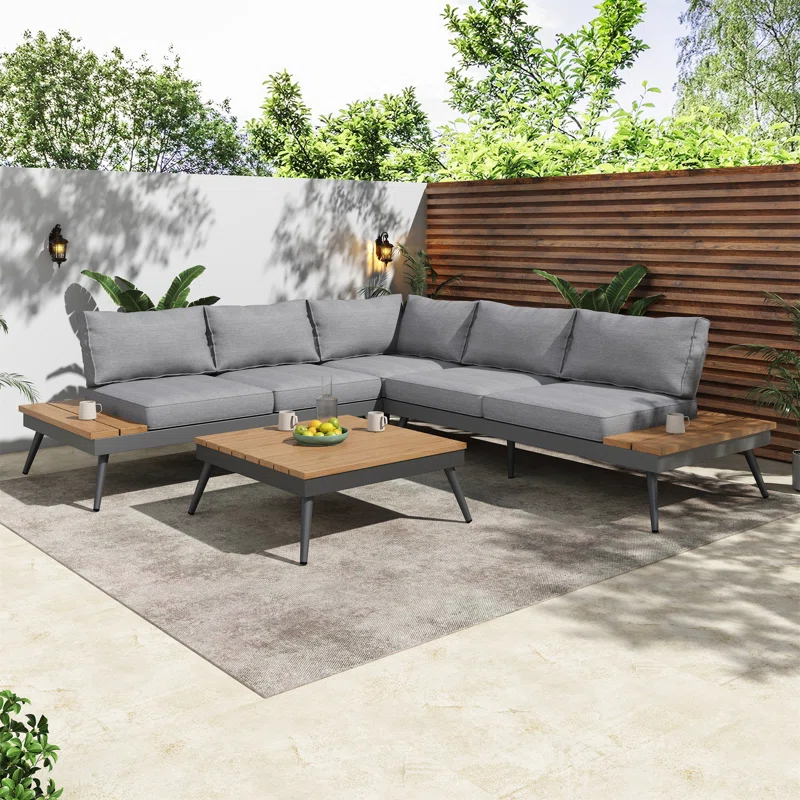 Phantom 4 - Person Modular Patio Conversation Sets with Cushions Natural