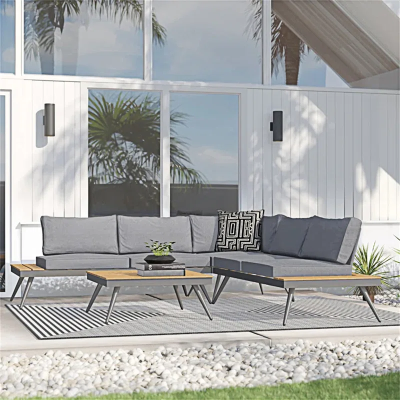 Phantom 4 - Person Modular Patio Conversation Sets with Cushions Natural