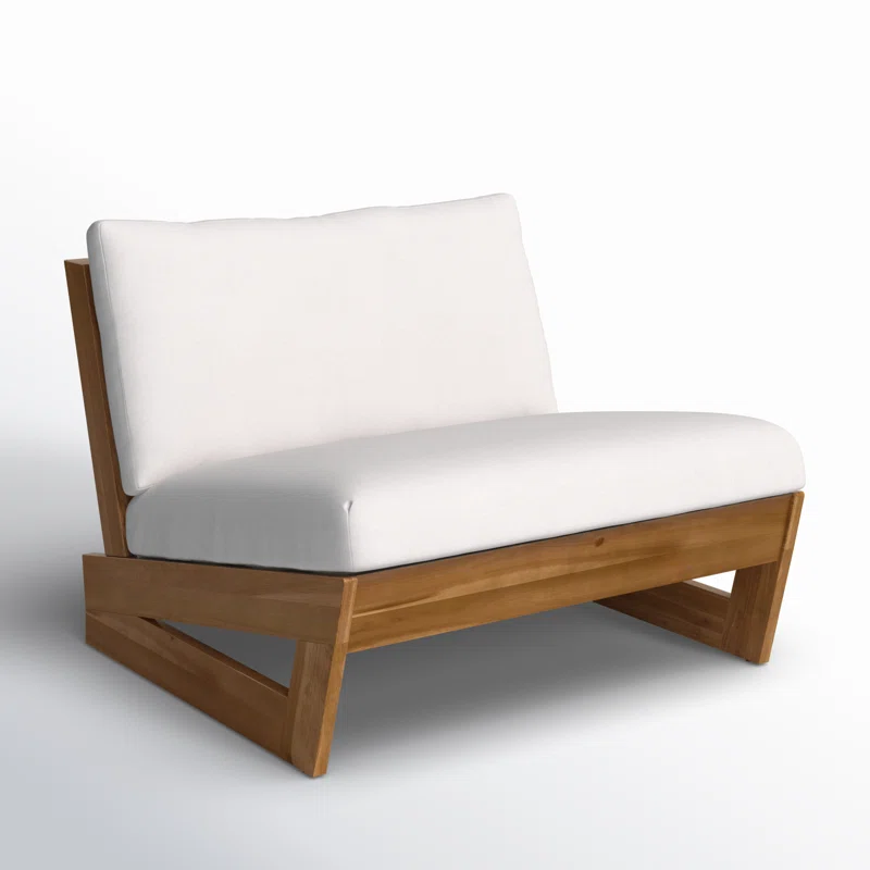 Louise Patio Chair with Cushions (Set of 2) Teak Frame/White Cushion