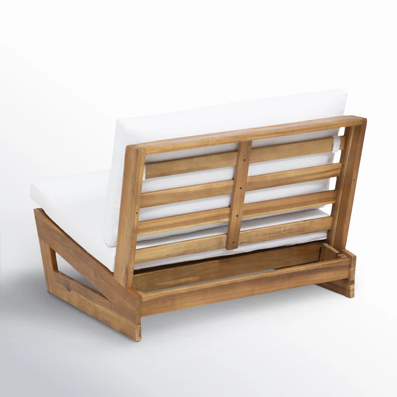 Louise Patio Chair with Cushions (Set of 2) Teak Frame/White Cushion