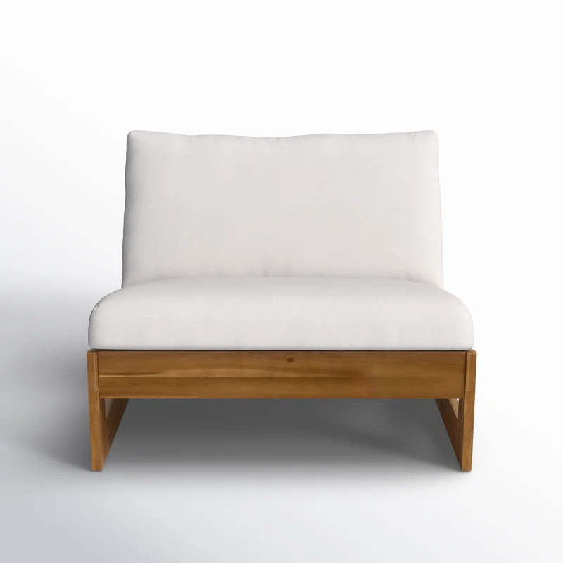 Louise Patio Chair with Cushions (Set of 2) Teak Frame/White Cushion