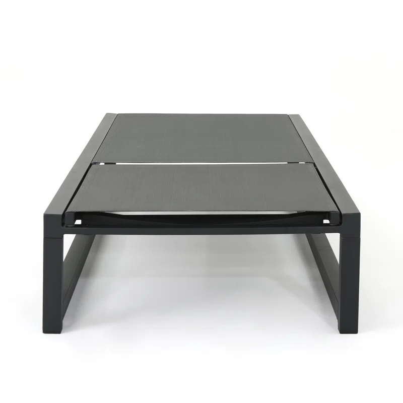 Clian 26.5'' Outdoor Aluminum Chaise Lounge Set (Set of 2) Dark Gray/Black