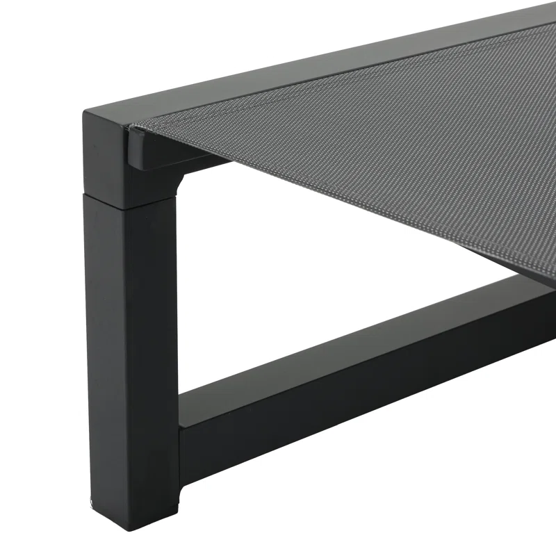 Clian 26.5'' Outdoor Aluminum Chaise Lounge Set (Set of 2) Dark Gray/Black