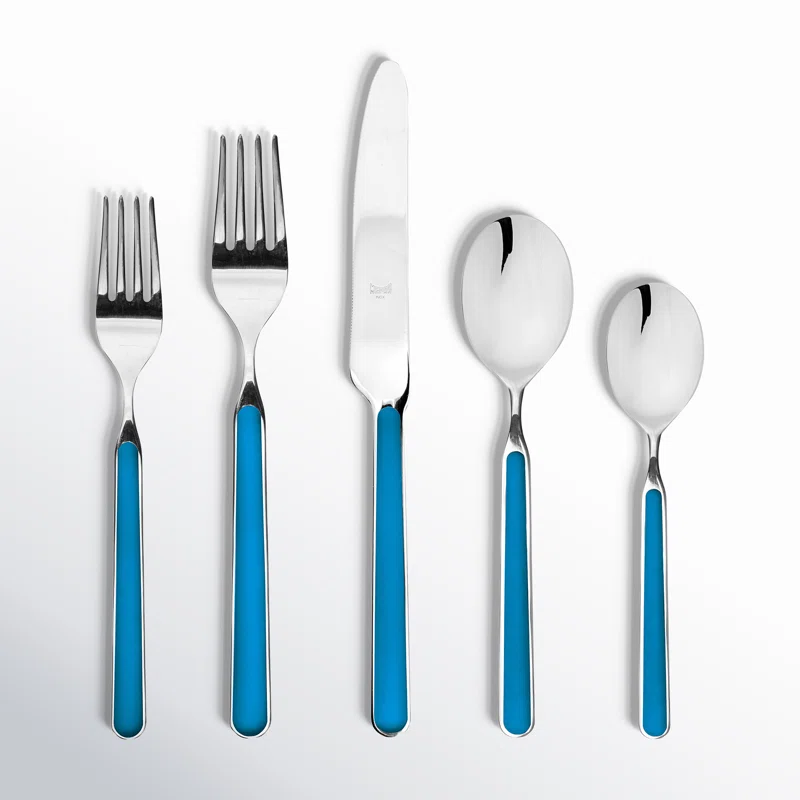 MEPRA Fantasia Stainless Steel Flatware Set (5 Pieces) Electric Blue