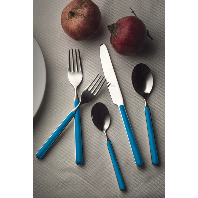 MEPRA Fantasia Stainless Steel Flatware Set (5 Pieces) Electric Blue
