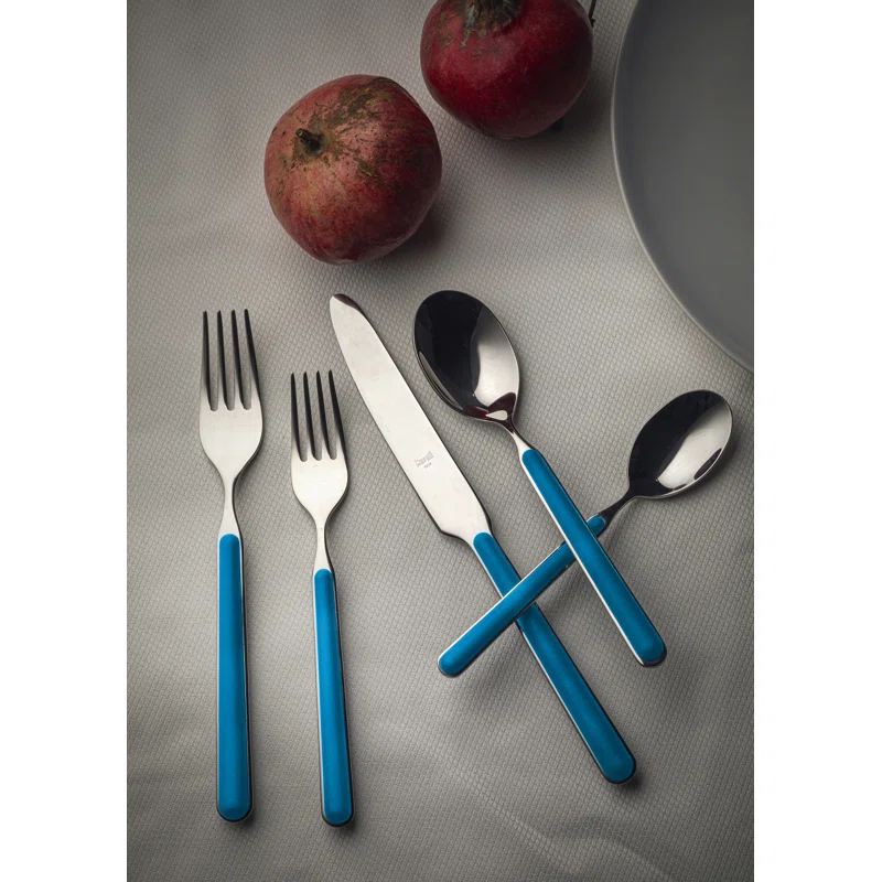 MEPRA Fantasia Stainless Steel Flatware Set (5 Pieces) Electric Blue