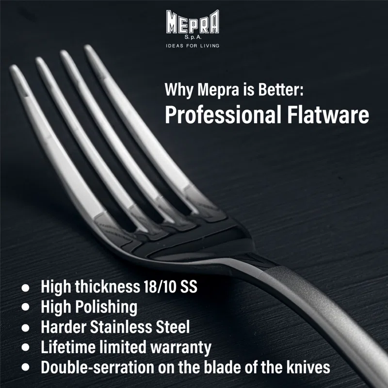 MEPRA Fantasia Stainless Steel Flatware Set (5 Pieces) Electric Blue