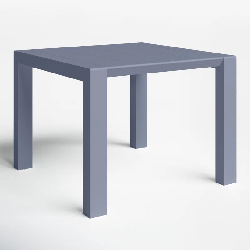 Farrah 39'' Extendable Plastic / Acrylic Outdoor Dining Table Dark Gray