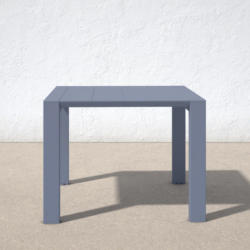 Farrah 39'' Extendable Plastic / Acrylic Outdoor Dining Table Dark Gray