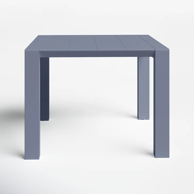 Farrah 39'' Extendable Plastic / Acrylic Outdoor Dining Table Dark Gray