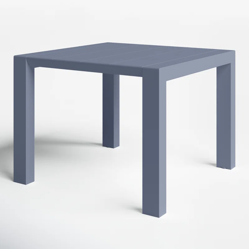 Farrah 39'' Extendable Plastic / Acrylic Outdoor Dining Table Dark Gray