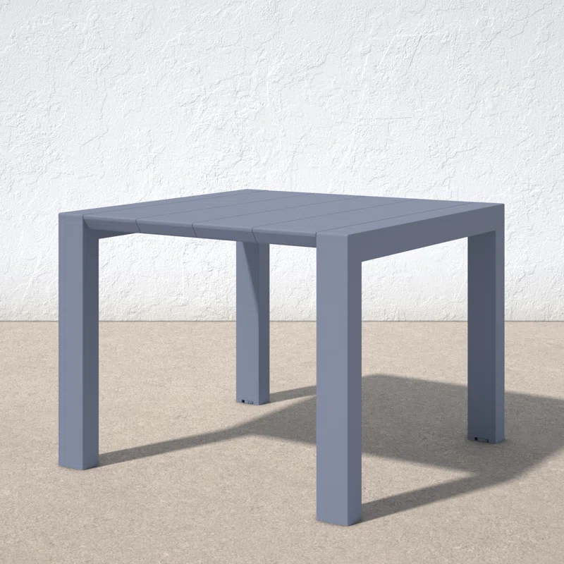 Farrah 39'' Extendable Plastic / Acrylic Outdoor Dining Table Dark Gray